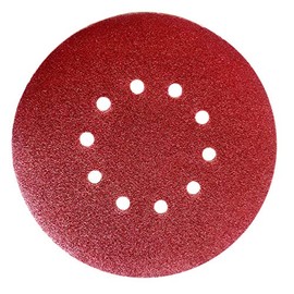 10 x Sandpaper 225 mm 10 Hole Grain = 180 Sanding Sheets with Velcro Coating for Drywall Grinder Angle Grinder