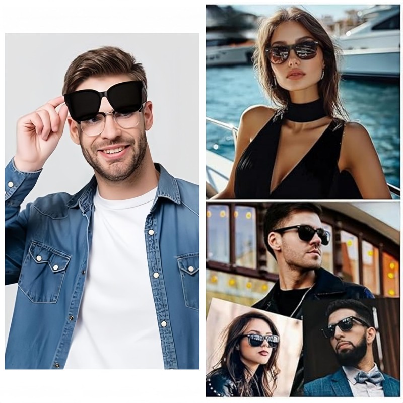 SDXCJY Polarized Sunglasses Fit Over Glasses for Men Women, Face