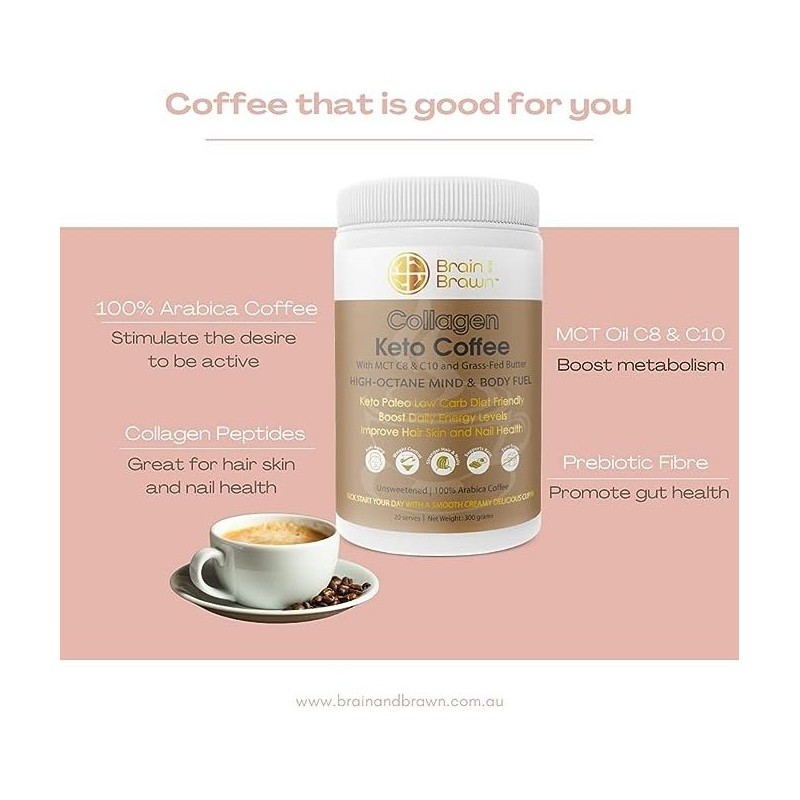 Brain and Brawn Collagen Keto Coffee (With MCT C8 &