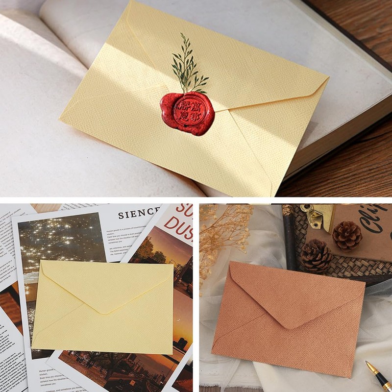 WYAN Plain Ribbed Envelopes-40 Pcs C6 Envelopes,DIY Blank Envelopes,for Thanksgiving