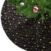 KONVINIT Christmas Tree Skirt Round Black Plush Christmas Tree Blanket
