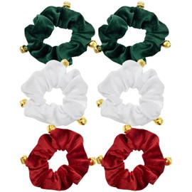 6 PCS Hair Scrunchies, Elastic Ponytail Holders Hair Ties for Thick Hair Curly Hair Thin Hair Girls Women Use Christmas Festive