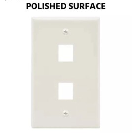 Generic 2-Port Wall Plate Keystone 1 Gang Face Plate White For Keystone Jacks 1piece