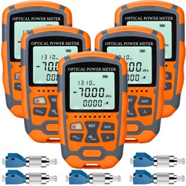 Duogalia 5-Pack Fiber Optic Tester Portable Fiber Light Power Meter -70~10dBm, SC/FC/ST Universal Interface Built-in 10Km Fault Detector with FC to LC Adapter