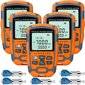 Duogalia 5-Pack Fiber Optic Tester Portable Fiber Light Power Meter -70~10dBm, SC/FC/ST Universal Interface Built-in 10Km Fault Detector with FC to LC Adapter