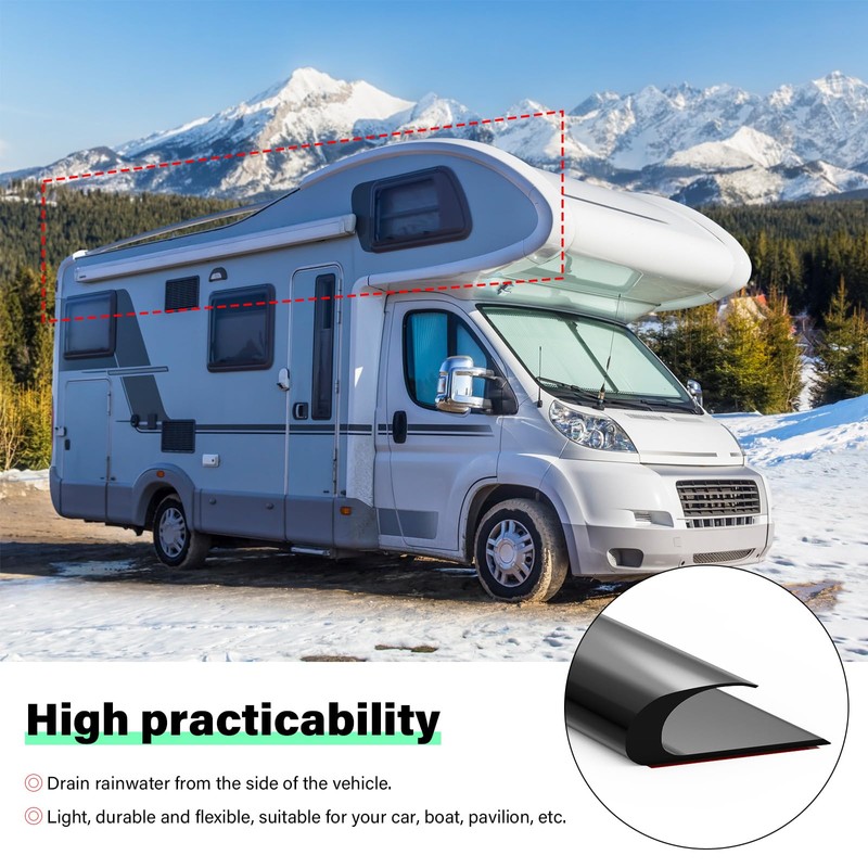 Ameri PVC Plastic Rain Gutter for Cars, Vans, and RVs,