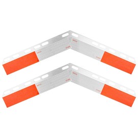 PRINIC 1 Pair Mud Flap Angled Reflector Aluminum 24" x 3" for Semi Truck and Semi Trailer 135 Degree Angle Strips Mud Flap Hanger