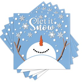 Let It Snow Paper Napkins Christmas Snowman Disposable Napkins Party Supplies, Winter Wonderland Party Napkins Christmas Holiday Party Decorations