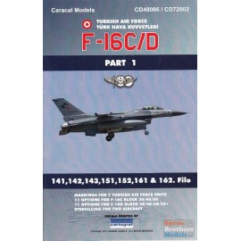 Caracal Models CARCD48006 1:48 Caracal Models Decals - F-16C F-16D Falcon Turkish Air Force Pt