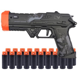 FESVASDEE Nylon Soft Foam Darts Toy Gun Metal Foam Dart Blaster Pistol for Adult 5 6 7 8 Year Old Boys Girls Gift CK