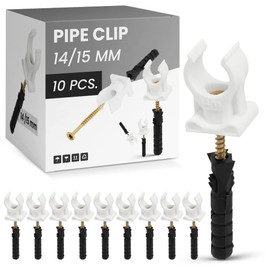 Plastic Pipe Clamp Pipe Clamp Dowel Safe Pipes Safe Installation Hose Hanger Durable Polypropylene 14-15 mm Pack of 50