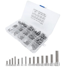 Set of 135 Cylinder Screws M2.5 M3 M4 M5 M6 M8 A2-70 Allen Screws Screw Assortment Kit Made of 304 Stainless Steel & Storage Box Cylinder Head Screws Hex Socket Head Screws Assortment Kit