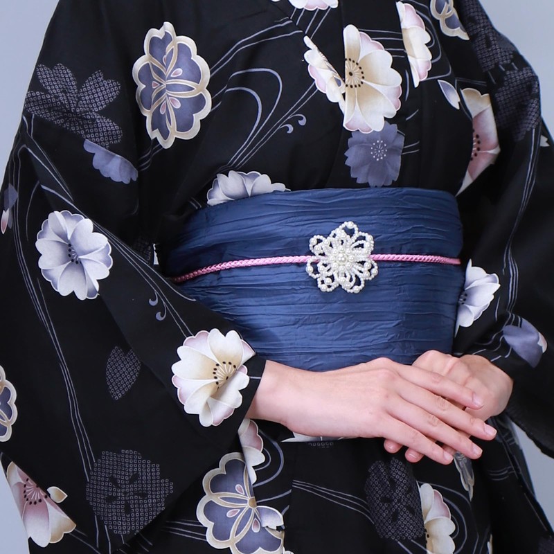 TOuWA Crinkled Waist Belt, Sash, Solid, Solid, Adult, Women's, Yukata,