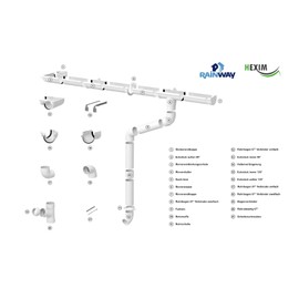 RainWay 130 Gutter System Plastic (PVC), 130 mm Selection of Components, white