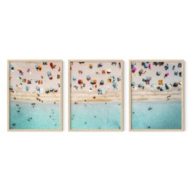 HAUS AND HUES Frame Beach Wall Art - Set of 3 Seascape Decor, Coastal Decor Frame, Nature Tropical Print Ocean, Beach Prints (Beige 12x16)