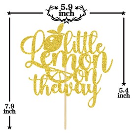 Decoración de pastel con purpurina dorada A Little Lemon is on the Way, A Baby is Brewing/Aloha Baby, anuncio de embarazo con temática de limonada, baby shower, decoración de fiesta de revelación de género