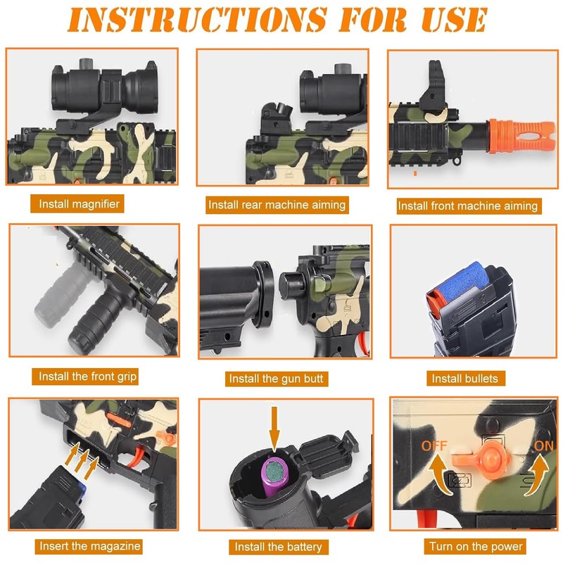 Toy Foam Blaster Guns Electric Sniper Rifle for Nerf Guns