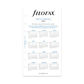 Filofax Refill, Personal/Compact Size, Week-to-View, White Paper, Ruled, English, 2023 (C68418-23) (68418-2018)