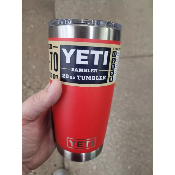 Yeti Rambler Tumbler with MagSlider Lid 20 Oz Rescue Red