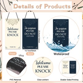 Eiapadeor Do Not Disturb Door Sign - Welcome Please Knock Door Sign Double Sided In Session Please Do Not Disturb Sign Ideal for Office Home Business Hotel Meeting Bathroom Treatment Plaque