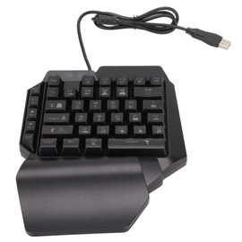 One Handed Gaming Keyboard 39 Keys Luminous Ergonomic Design Anti Slip Waterproof USB Mechanical Keyboard