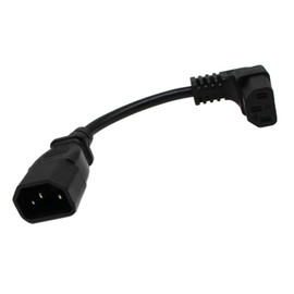 Cerrxian 15cm IEC 320 90 Degree C13 3 Pin Female to C14 3 Pin Male PDU Power Supply Extension Cord for Computer LED HDTV Monitor and Scanner