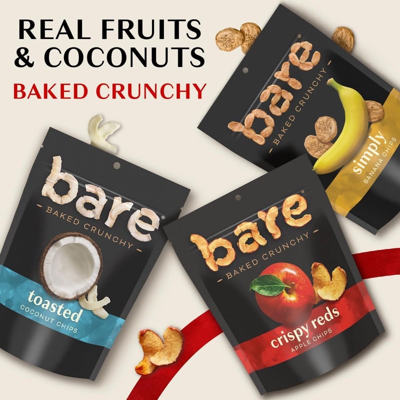 Bare Baked Crunchy Apple Chips 3.4oz Granny Smith Gluten Free