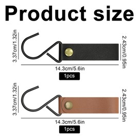 POXIAOER Coat Hooks, 8 Pieces S-Hooks for Hanging Cup Towel Metal Multipurpose Hooks with PU Loop S Hooks for Wardrobe Clothes Rail, Outdoor Camping, Kitchen, Bathroom, Bedroom