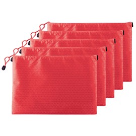 Muka 10 Pack Storage Bags, Mesh Bags, Oxford Material Zipper Pouches for Organizing-Red-A5