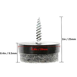 50pcs Felt Furniture Pads, Furniture Glide Screw-on Felt Pad Slider Floor Protector Furniture Pads for Hardwood Floors for Furniture Chair Table Sofa Leg Feet Floor Protectors (20mm, Black)