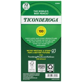 Ticonderoga Wood-Cased Pencils, Unsharpened, 2 HB Soft, Yellow, 72 Count