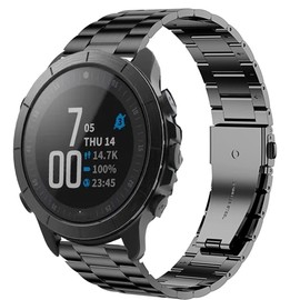 Lamshaw Compatible with Wahoo ELEMNT Rival Band, Quick Release Stainless Steel Metal Replacement Straps Compatible for Compatible with Wahoo ELEMNT Rival Smartwatch (Black)