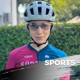 SCVCN Dimmable Sports Sunglasses, Men's, Women's, Ultra Lightweight, TR90, UV400, UV Protection, Windproof, Nighttime, Cycling, Climbing, Running, Marathons, Baseball, Outdoor Activities, pink black