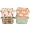 ZhengYue Storage Box Fabric Storage Baskets Cubes Linen and Cotton