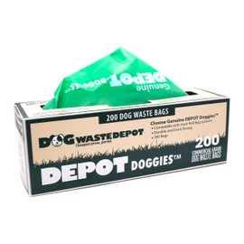 Dog Waste Depot® - 2,000 Depot Doggies™ Dog Waste Roll Bags - 50% thicker & fits the "House" dog bag dispenser at 1/2 the price - (10 Rolls of 200 bags)