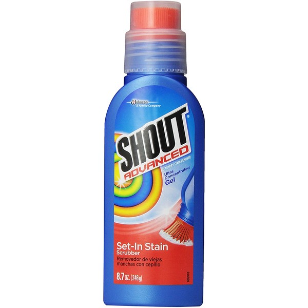 Shout Advanced Stain Remover for Clothes with Scrubber Brush, 8.7 oz