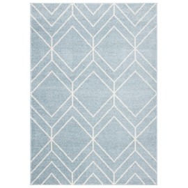 SAFAVIEH Adirondack Collection Accent Rug - 4' x 6', Blue & Ivory, Modern Geometric Design, Non-Shedding & Easy Care, Ideal for High Traffic Areas in Entryway, Living Room, Bedroom (ADR241M)