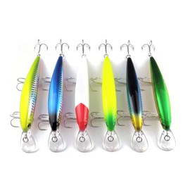 Orurdo QB100189b01n0 Fishing Tackle 5.0 inches (12.8 cm), 1.3 oz (38 g), Heavyweight Sinking Minnow B, 6 Colors, Set (B)