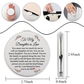 PLITI Daughter in Law Gift to My Daughter in Law Wedding PU Leather Compact Mirror from Mother in Law Father in Law (Daughter in Law LCM)