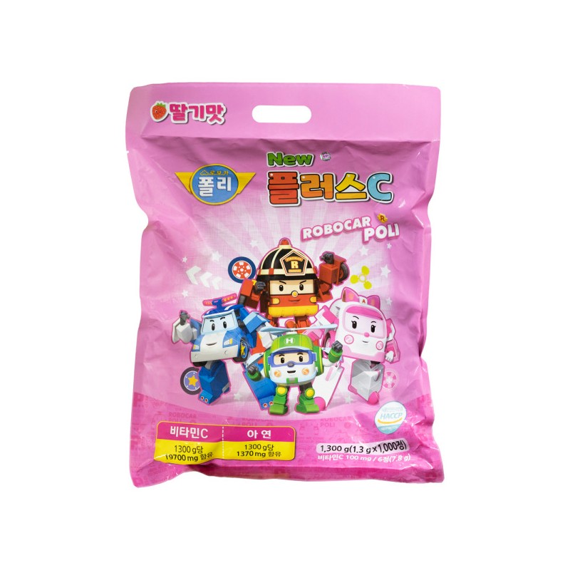 Robocar Poli Vitamin Plus C 1000 tablets strawberry flavor birthday