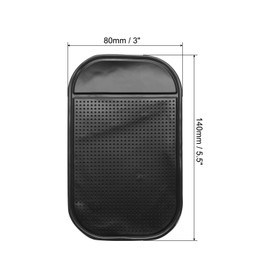 sourcing map 5pcs Car Dashboard Anti-Slip Mat 5.5" x 3" Universal Sticky Dash Pad Washable Reusable Car Non-Slip Mats for Phone Keys Sunglasses Electronic Devices, Black