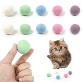PVFZXS Pack of 15 Cat Balls, Cat Toy Ball, Cat Balls Toy for Cats Kittens, Natural Felt Balls for Cats Made of 100% Wool
