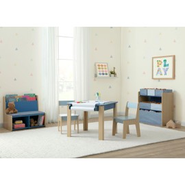 Delta Children - GapKids Table and 2 Chair Set with Paper Roll Holder - Greenguard Gold Certified, Indigo Blue