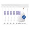 simplehuman Code J 100 Count, Dispenser Pack Custom Fit Liners, Drawstring Trash Bags, 30-45 Liter / 8-12 Gallon, White