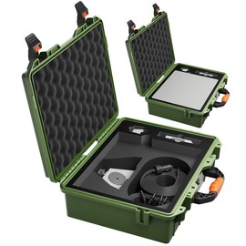 EAZUSE Starlink Mini Case, Hard Waterproof Travel Case for Mini Starlink with Molded Foam for Accessories, Lockable Storage Bag Green