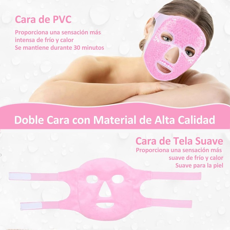 Mascara de Hielo para Cara para Reducir Hinchazón, Compresa Fria