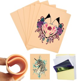 26 PCS 3MM Blank Tattoo Practice Skin Kit Includes 6PCS Tattoo Practice Fake Skin and 20PCS Transfer Paper for Beginners or Artists