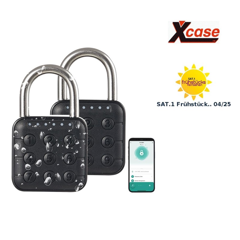 Xcase Locks: Set of 2 Metal Padlocks, Combination Code, App,