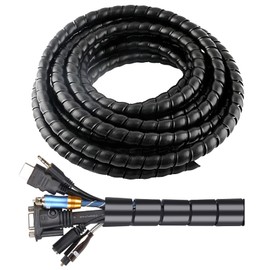 Spiral Hose, Cable Sleeve, Universal Cable Hose, Flexible Spiral Hose, Cable Organisation, Black, 8 mm Diameter and 11 m Length