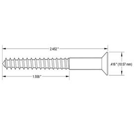 Deltana SCWB1225 2-1/2" #12 Solid Brass Wood Screw, Oil Rubbed Bronze